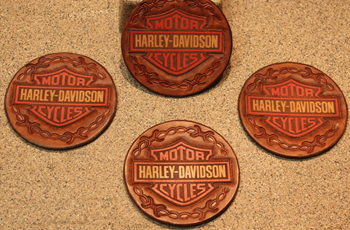 Hand Tooled Drink Coasters (Set of 4)