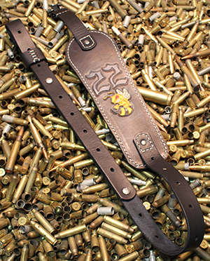 Rifle Sling with Padded Leather in Shoulder